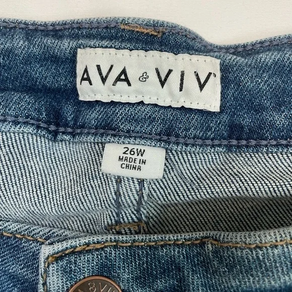 NWT Ava & Viv size 26W blue high rise shorts - Picture 5 of 6